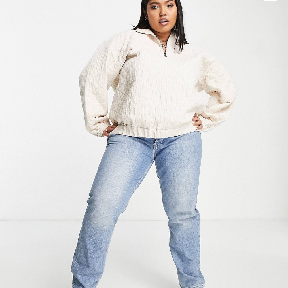 NWT Madewell Diamond Jacquard Half-Zip Sweater - Picture 12 of 14